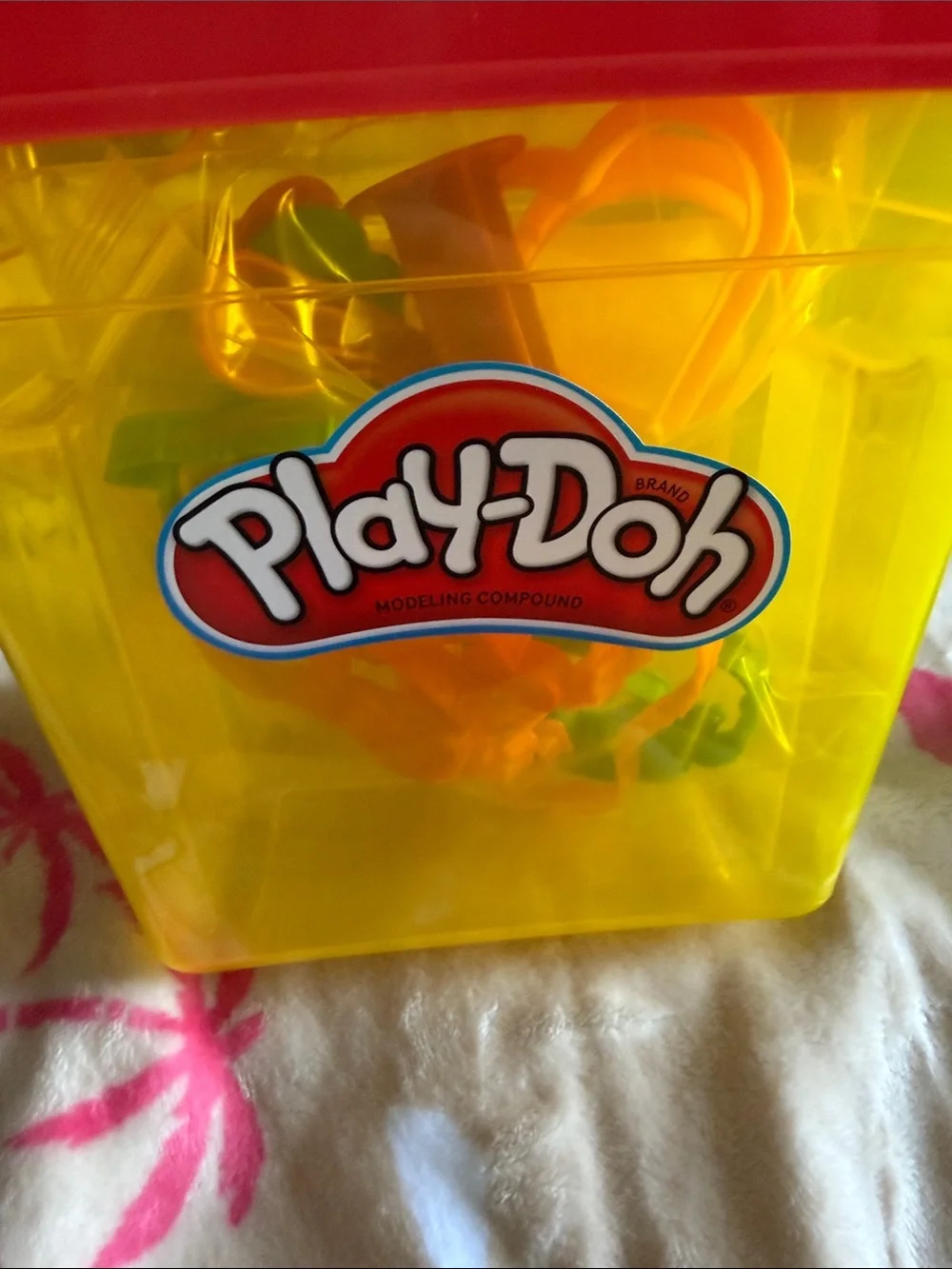 Kids Play-Doh 2014 Hasbro Toy Box Storage Bucket Animal Fruit Shape Accesories